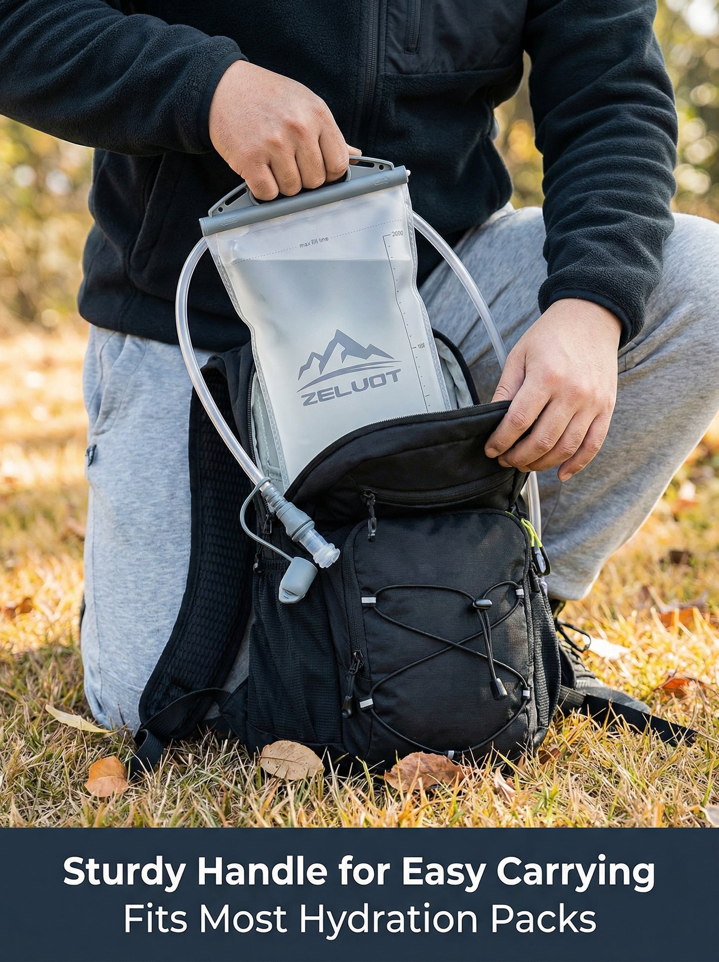Zelvot | 2L BPA-Free & Leakproof Hydration Bladder