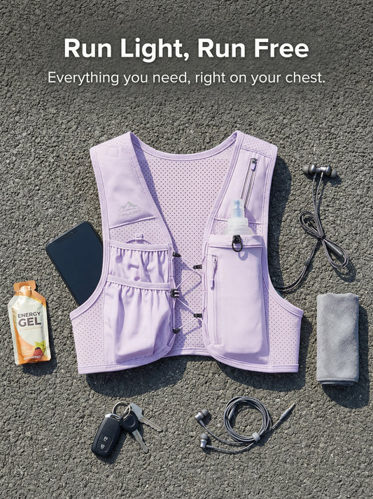 Zelvot | Adjustable Reflective Running Vest: 500ml Flask, USA Patent, Lightweight for Men & Women