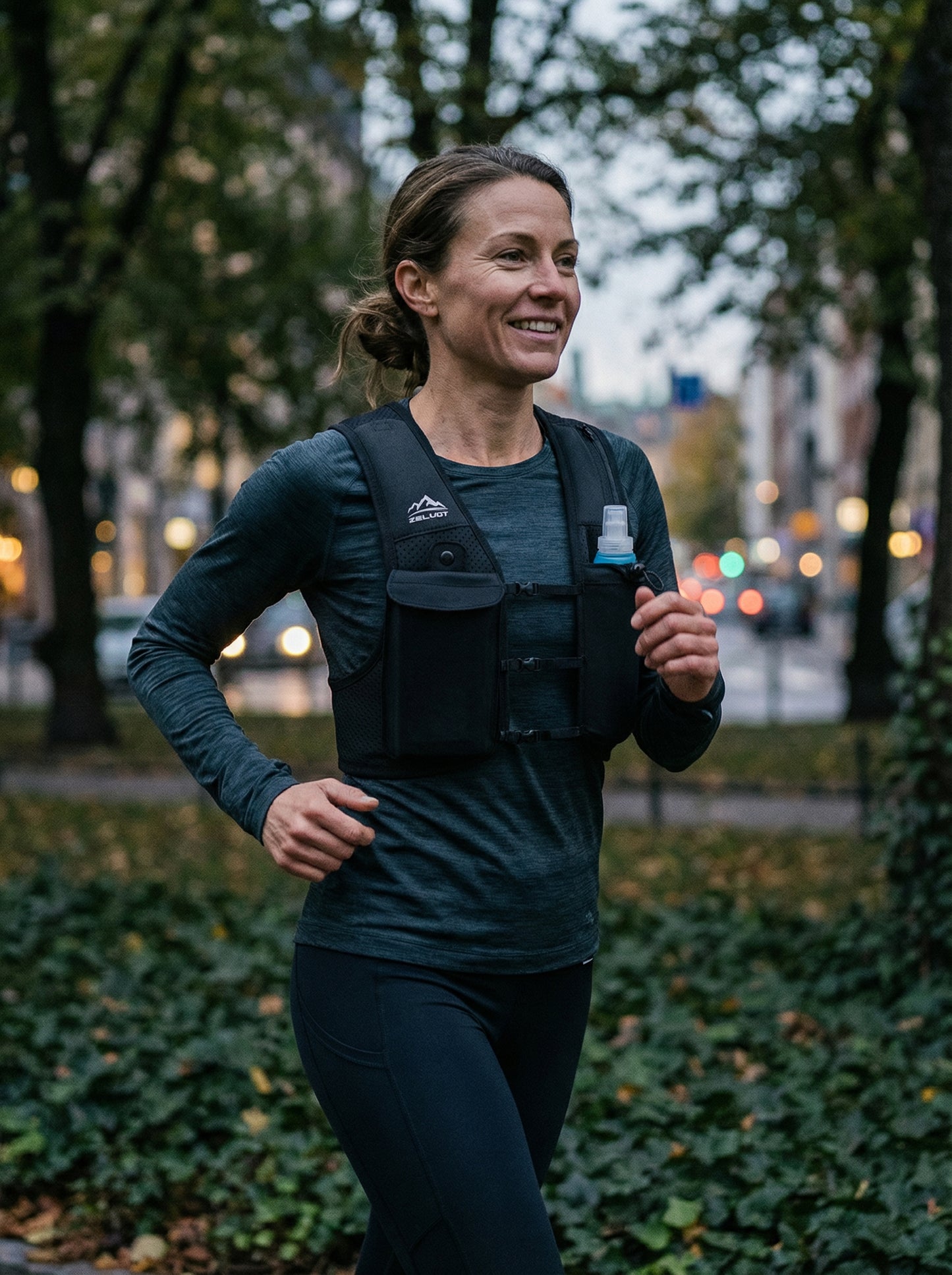 Zelvot | Lightweight Reflective Running Vest | Adjustable 500ml Hydration Pack | USA Patent