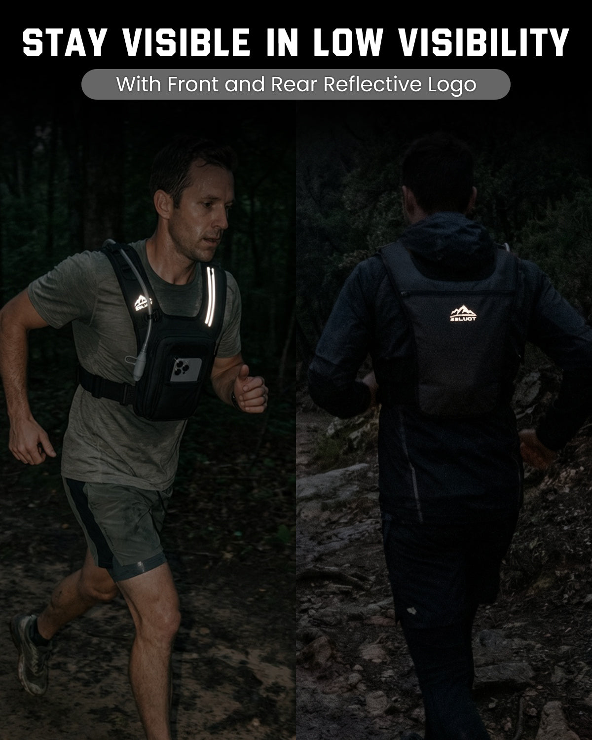 Zelvot | Hands-Free Filming Hydration Vest: 2L Water Bladder, Adjustable & Reflective for Skiing/Hiking