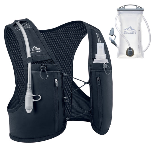 Zelvot | Lightweight Reflective Hydration Vest: 2L Bladder, Adjustable, USA Patent for Men & Women