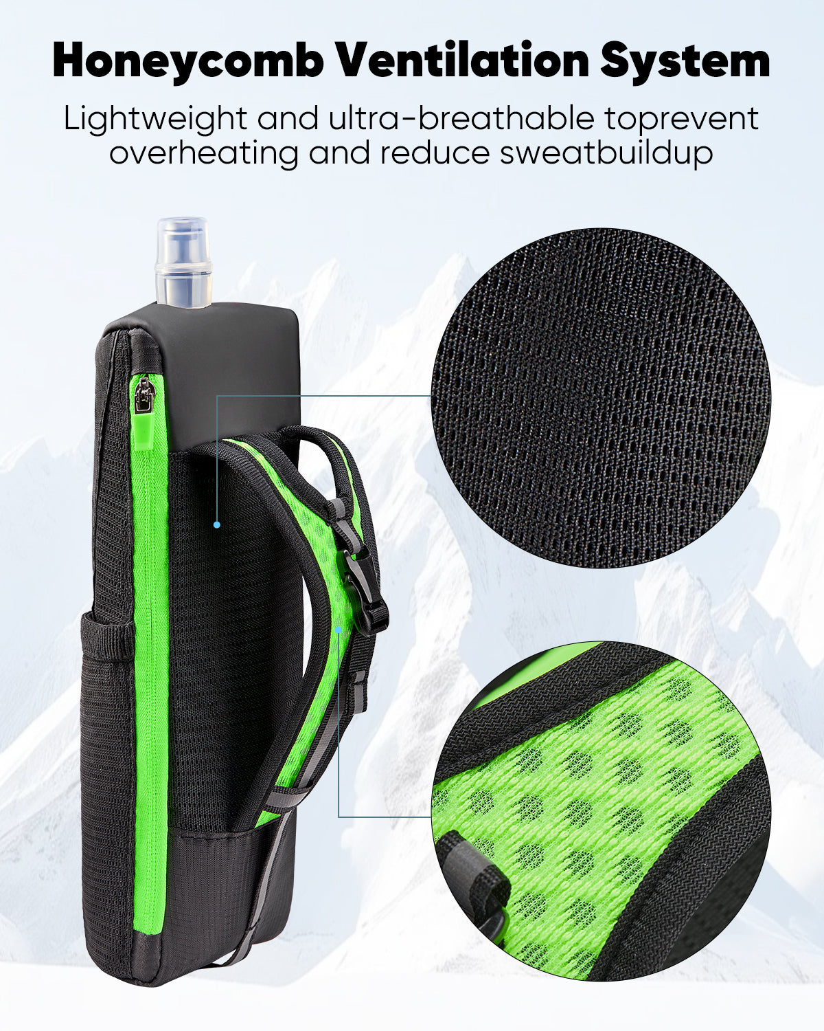 Zelvot | Collapsible 500ml Handheld Water Bottle – BPA-Free with Hand Strap for Running & Hiking