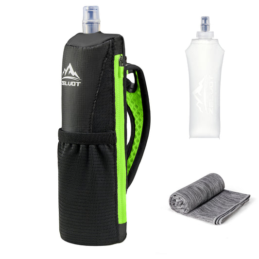 Zelvot | Collapsible 500ml Handheld Water Bottle – BPA-Free with Hand Strap for Running & Hiking