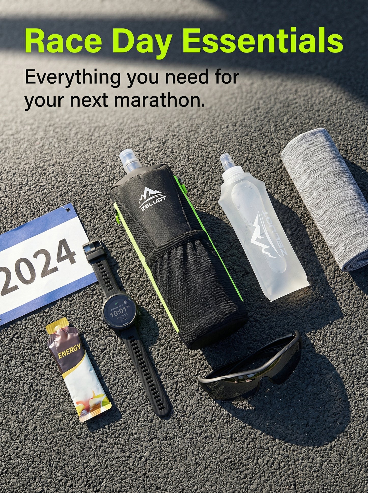 Zelvot | Collapsible 500ml Handheld Water Bottle – BPA-Free with Hand Strap for Running & Hiking
