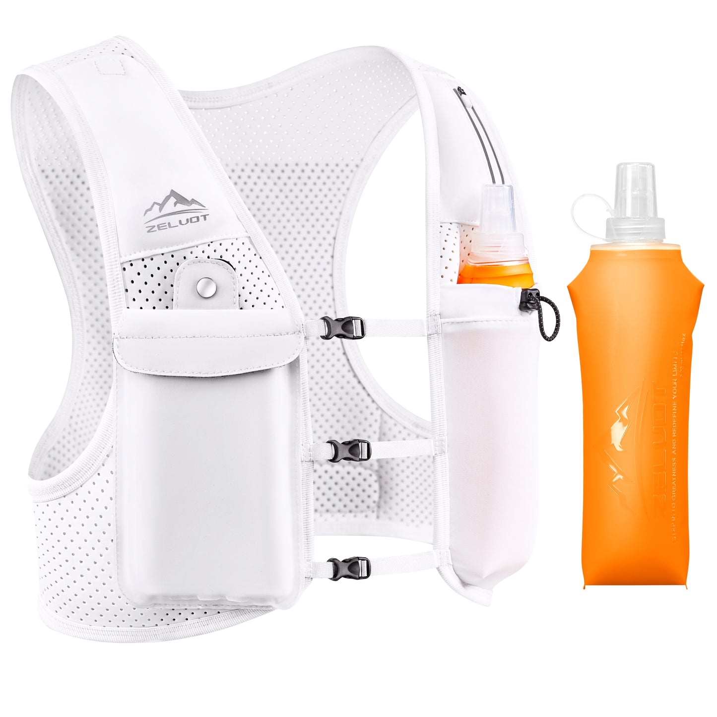 Zelvot | Lightweight Reflective Running Vest | Adjustable 500ml Hydration Pack | USA Patent