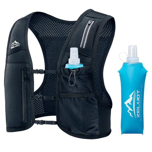 Zelvot | USA Patent Running Vest with 500ml Flask & Phone Pocket - Adjustable & Reflective