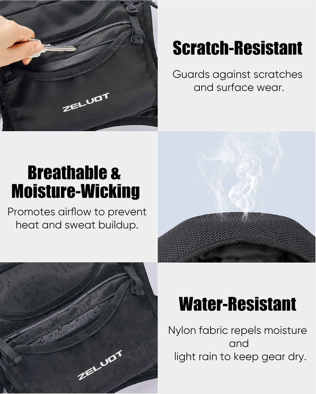 Zelvot | Lightweight 500ml Hydration Vest | Adjustable Chest Pack with 4 Pockets