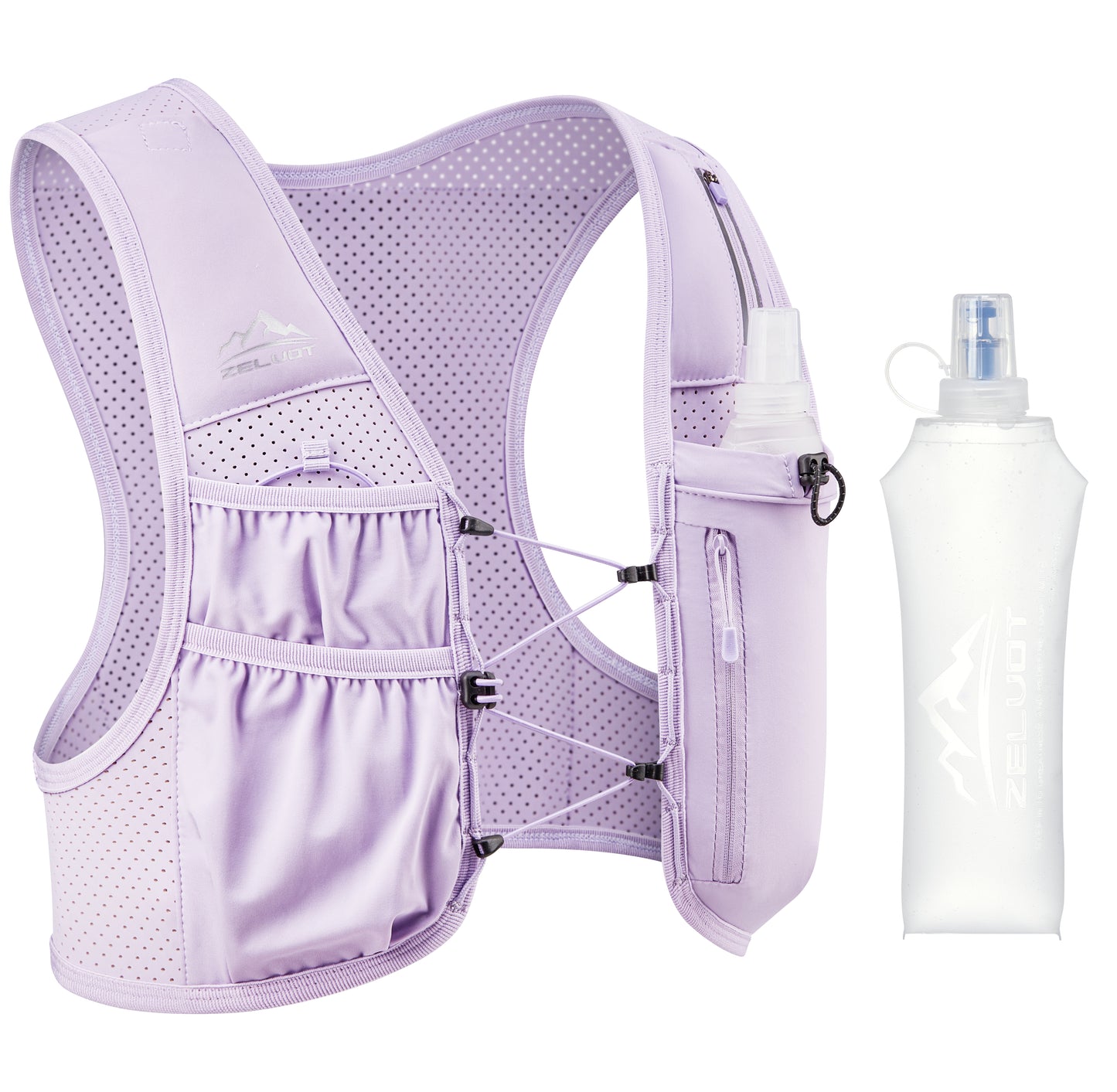 Zelvot | Adjustable Reflective Running Vest: 500ml Flask, USA Patent, Lightweight for Men & Women