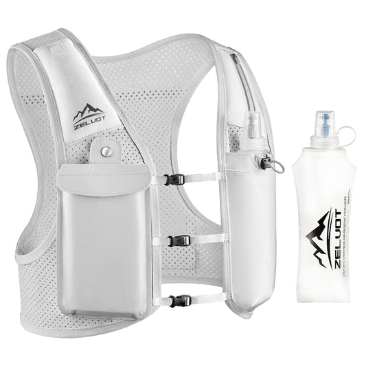 Zelvot | Lightweight Reflective Running Vest | Adjustable 500ml Hydration Pack | USA Patent