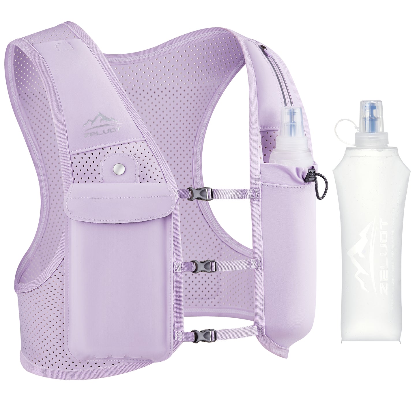 Zelvot | Lightweight Reflective Running Vest | Adjustable 500ml Hydration Pack | USA Patent