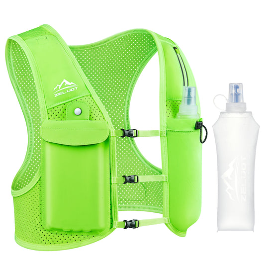Zelvot | Lightweight Reflective Running Vest | Adjustable 500ml Hydration Pack | USA Patent