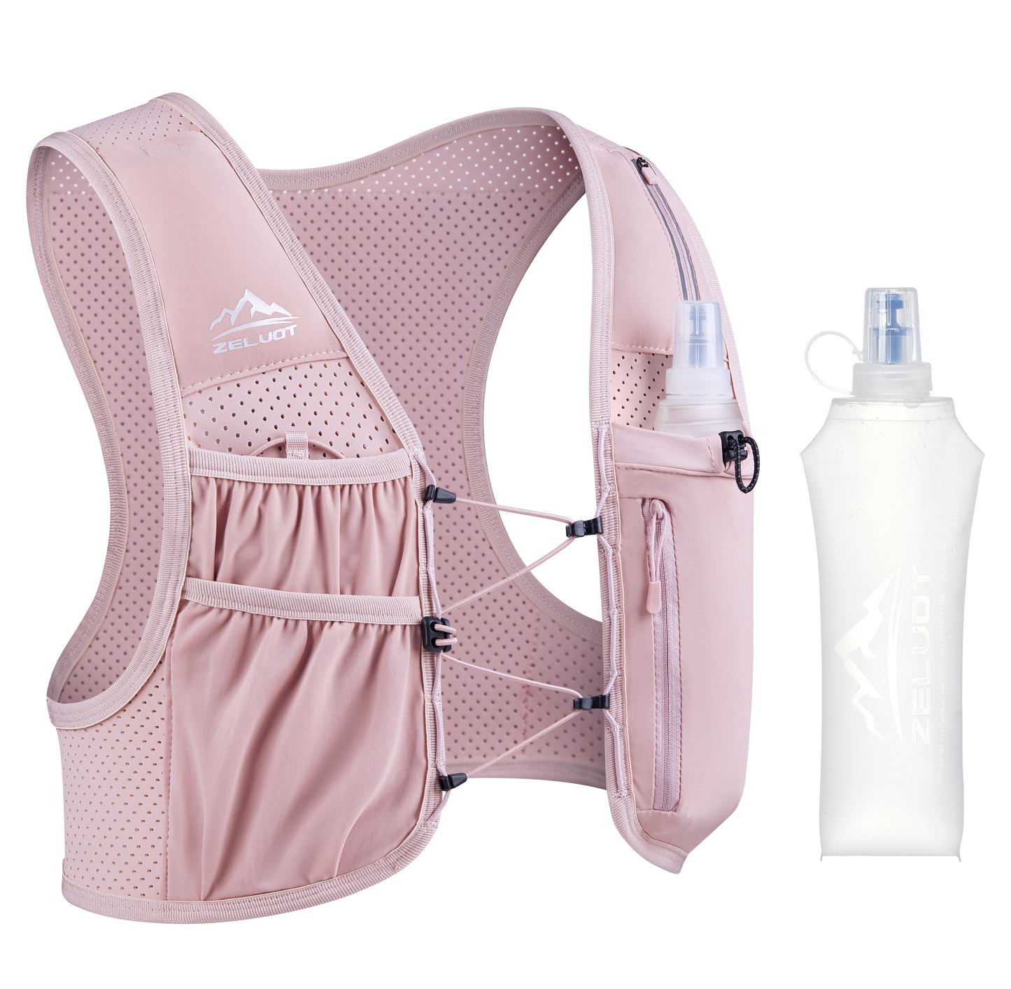 Zelvot | Adjustable Reflective Running Vest: 500ml Flask, USA Patent, Lightweight for Men & Women