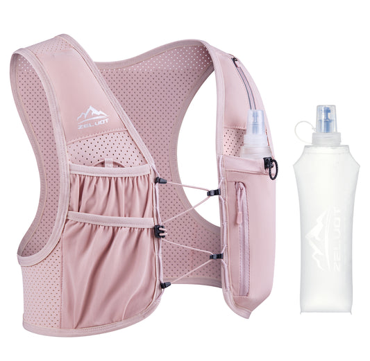 Zelvot | Adjustable Reflective Running Vest: 500ml Flask, USA Patent, Lightweight for Men & Women