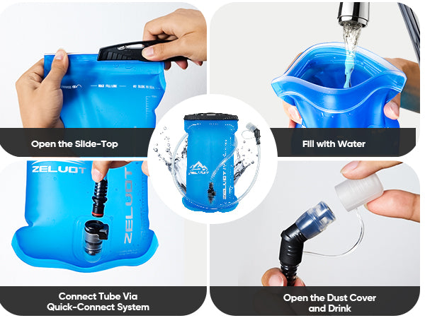 Zelvot | 2L BPA-Free & Leakproof Hydration Bladder